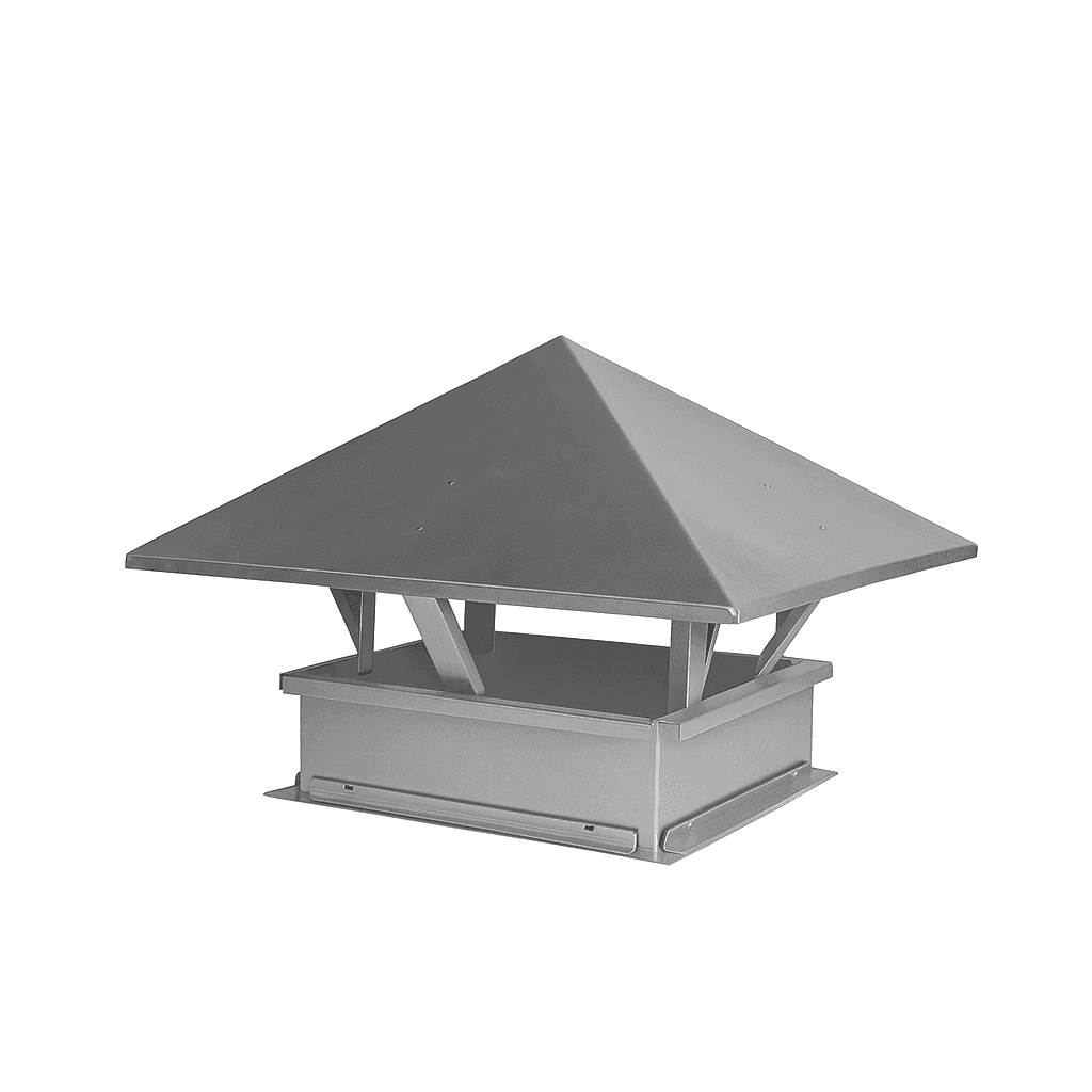 Зонт прямоугольный вентиляционный оцинкованный крышный 0.5x100x100x400 мм